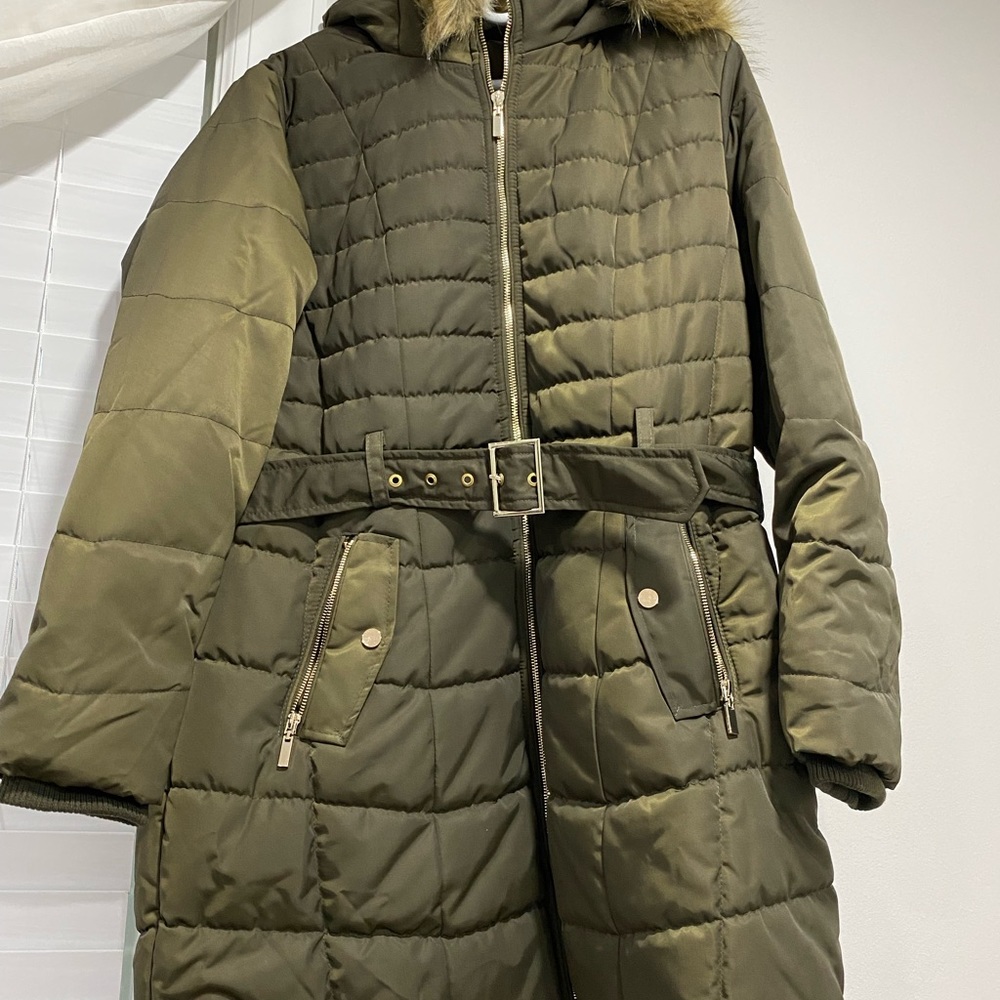 Karl Lagerfeld Winter Coat Green Parka Material